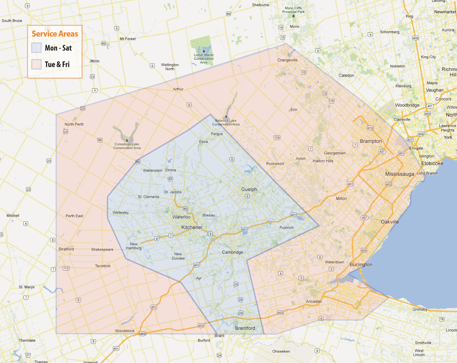 Service Area Map